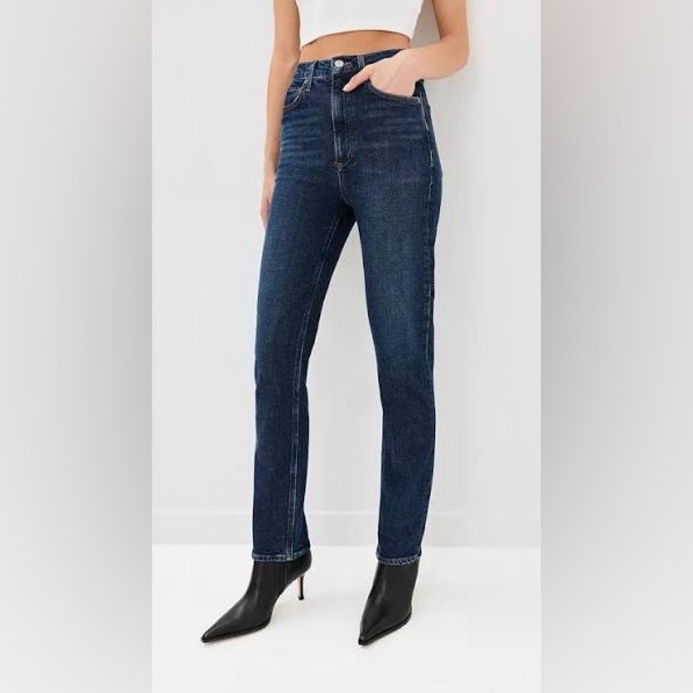 Agolde Wilder Dark Blue Straight Leg Jeans